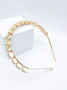 韩国简约优雅水晶水钻发夹头带女士成人发饰发带发箍 - 金色 - 查看 4