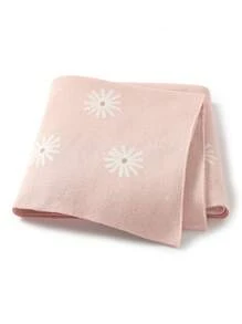 SHEIN 婴儿花卉印花襁褓毯爱情人节 - 粉色 - 查看 1