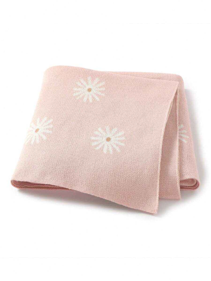 SHEIN 婴儿花卉印花襁褓毯爱情人节 - 粉色 - 查看 1