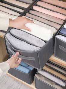 1 Màu Trơn Ngăn Kéo Tổ Chức, Vải Hiện Đại Hộp Bảo Quản Đồ Lót Cho Gia Đình - Xám - Xem 2