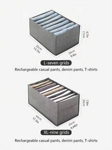 1 Màu Trơn Ngăn Kéo Tổ Chức, Vải Hiện Đại Hộp Bảo Quản Đồ Lót Cho Gia Đình - Xám - Xem 3