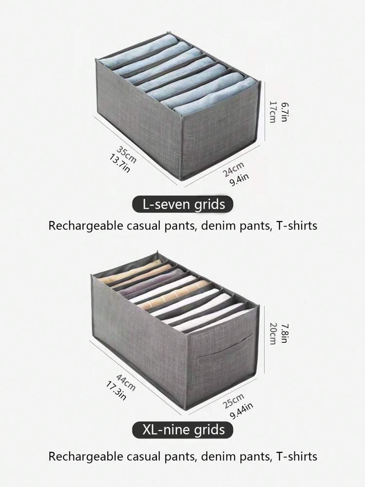 1 pieza unicolor Cajón moderno de tela Caja de almacenamiento de ropa interior para casa - Gris - Añade 3