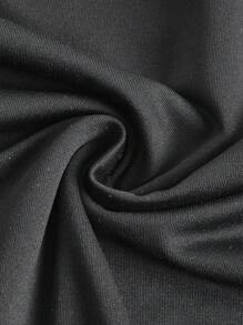 SHEIN Maternity Letter Graphic Bodycon Dress - Black - View 5