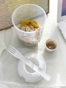 1入組便攜透明沙拉杯 - 白色 - 查看 6