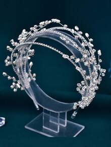 Rhinestone Decor Bridal Headwear - Silver - View 2