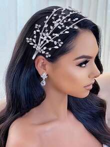 Rhinestone Decor Bridal Headwear - Silver - View 4