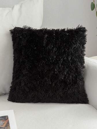 Minimalist Solid Color Long Plush Pillow Cover, Without Insert, For Sofa Throw Pillow