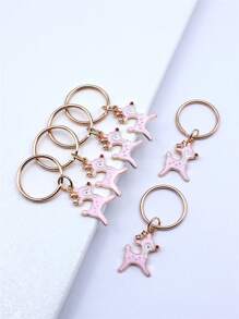 6 chiếc móc khóa hươu quyến rũ - Hồng - Xem 2