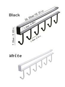 1pc Iron Storage Rack, Minimalist Plain Hanging Cup Storage Rack For Home - Black - View 6