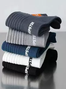5pairs Men Letter Graphic Ankle Socks