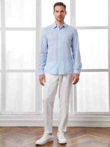 Manfinity VCAY Men Cotton Striped Print Button Front Shirt