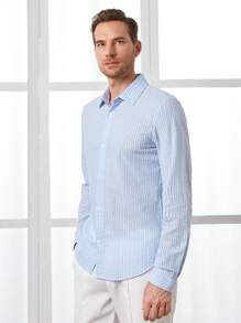 Manfinity VCAY Men Cotton Striped Print Button Front Shirt