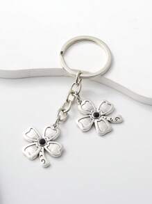 Móc khóa quyến rũ cỏ ba lá - Bạc - Xem 1