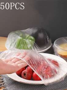 50 cái/bộ PE Bọc Thực Phẩm Dùng Một Lần, Tối Giản Rõ Ràng Giữ Thực Phẩm Giữ Tươi Cho Nhà Bếp - Trong sáng - Xem 1