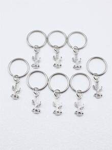 8 chiếc móc khóa quyến rũ xương rồng - Màu Bạc Cổ - Xem 2