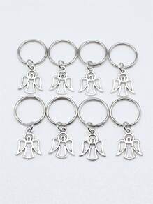 Street 8 cái/bộ 16x20mm Mặt dây chuyền thiên thần Móc chìa khóa 20mm Đường kính ngoài Dây tròn Móc chìa khóa không có dây xích Móc chìa khóa Phụ kiện xe hơi Túi đựng đồ - Màu Bạc Cổ - Xem 1