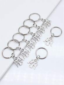 Street 8 cái/bộ 16x20mm Mặt dây chuyền thiên thần Móc chìa khóa 20mm Đường kính ngoài Dây tròn Móc chìa khóa không có dây xích Móc chìa khóa Phụ kiện xe hơi Túi đựng đồ - Màu Bạc Cổ - Xem 2