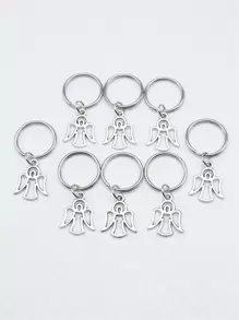 Street 8 cái/bộ 16x20mm Mặt dây chuyền thiên thần Móc chìa khóa 20mm Đường kính ngoài Dây tròn Móc chìa khóa không có dây xích Móc chìa khóa Phụ kiện xe hơi Túi đựng đồ - Màu Bạc Cổ - Xem 3