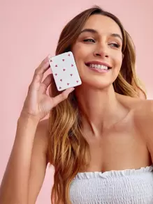 Hanna DaMes Artist Girlcore 心形图案折叠镜子，节日，爱情情人节