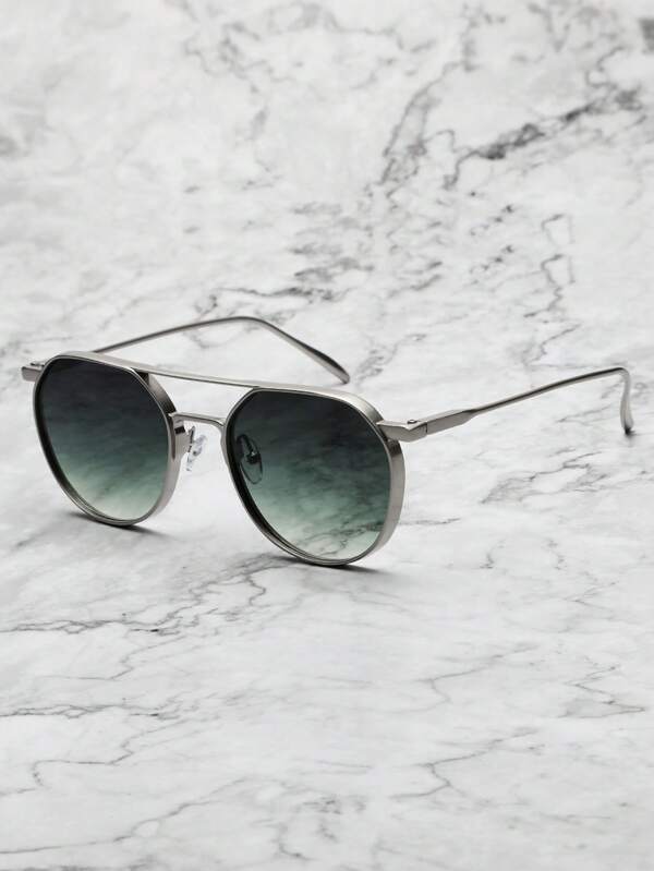 Lunettes de soleil pour hommes, monture métallique, verres dégradés. Lunettes de soleil élégantes, accessoires pour la plage, les vacances, l'extérieur et les voyages
