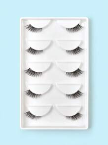 5 pares Pestañas postizas ojo de gato - Negro - Ver 1