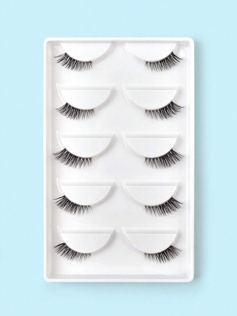 5 pares Pestañas postizas ojo de gato - Negro - Ver 1