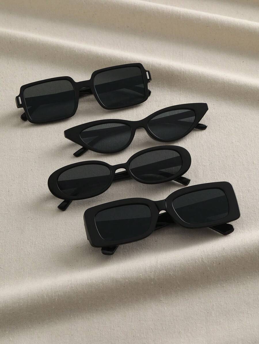 4 pares de gafas de sol ojo gato protección UV tonos negros - Gris - Ver 1
