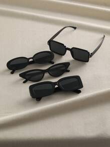 4 pares de gafas de sol ojo gato protección UV tonos negros - Gris - Ver 2