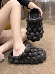 Women Minimalist Bubble Vented Clogs, EVA Slingback Fashion Clogs Black - Black - View 2