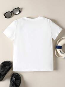 SHEIN Young Boy Slogan Graphic Tee - White - View 2