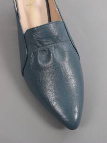 Fashion Blue Flats For Women, Ruched Detail Point Toe Slingback Flats