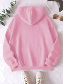 INAWLY Plus Pocket Drawstring Thermal Lined Hoodie, For Winter Fall Cloth For Women Autumn