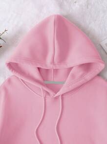 INAWLY Plus Pocket Drawstring Thermal Lined Hoodie, For Winter Fall Cloth For Women Autumn