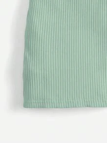 SHEIN 嬰兒挖肩條紋針織連衣裙 - 薄荷綠 - 查看 4