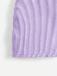 SHEIN 嬰兒條紋針織挖肩連衣裙 - 紫丁香色 - 查看 3