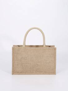 花朵小隨機圖案手提包 雙把繡花沙灘包 - 彩色 - 查看 6