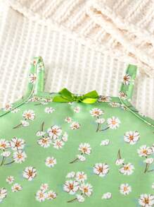 SHEIN Vintaside Kids Baby Girl 3pcs Floral Print Cami Bodysuit