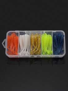 50pcs Paddle Tail Swimbaits T-Tail Wobbler Soft Lure For Bass