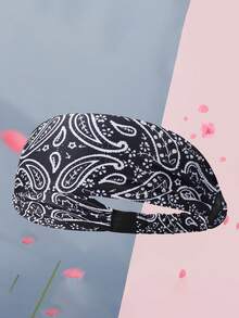 Paisley Print Sports Headband - Multicolor - View 1