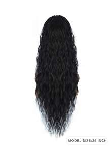 Long Curly Ponytail Synthetic Hair Extension - Black - View 2