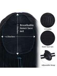 Long Curly Ponytail Synthetic Hair Extension - Black - View 4