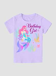 Trang phục tiệc cho bé gái Nơ Bướm Tương phản Mesh Hoạt hình Lá thư - Nhiều màu - Xem 6