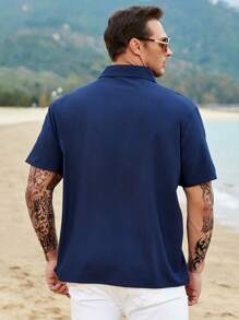 Manfinity Homme Hombres Camisa unicolor con botón