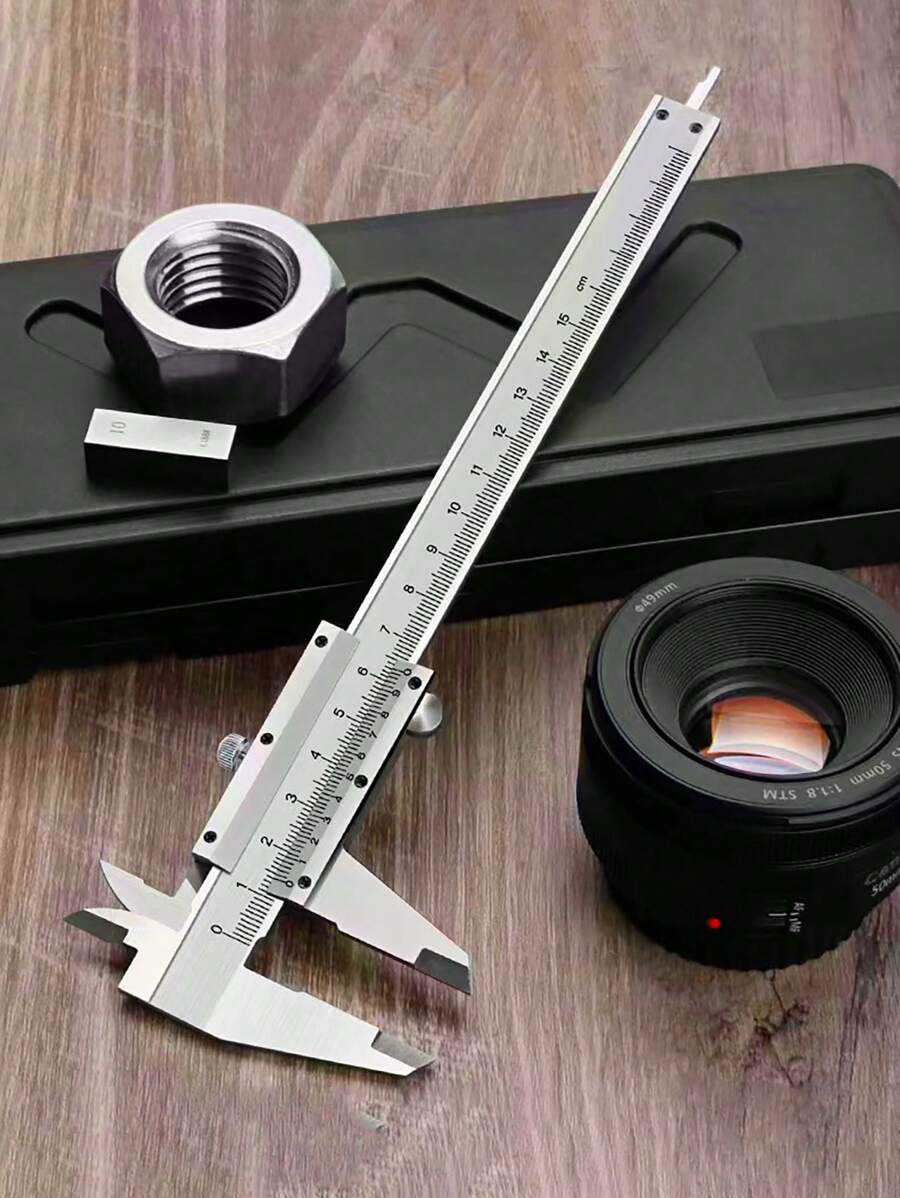 1pc Carbon Steel Caliper, Minimalist Plain Caliper For Home - Silver - View 1