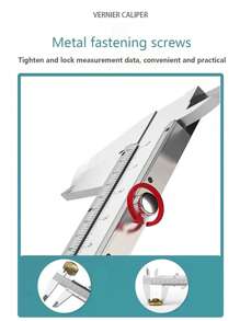 1pc Carbon Steel Caliper, Minimalist Plain Caliper For Home - Silver - View 2