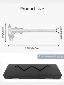 1pc Carbon Steel Caliper, Minimalist Plain Caliper For Home - Silver - View 6