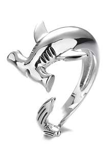 1 vòng đeo tay thiết kế cá mập thời trang dành cho nam nữ để làm quà tặng - Bạc - Xem 1