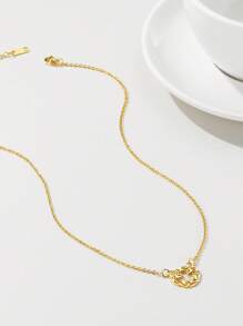 件不鏽鋼虎形鏤空吊墜項鍊，時尚百搭，鍍 18k 金，男女通用 - 彩色 - 查看 1