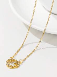 件不鏽鋼虎形鏤空吊墜項鍊，時尚百搭，鍍 18k 金，男女通用 - 彩色 - 查看 2