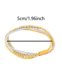 5 cái buộc tóc khối màu - Hồng - Xem 3